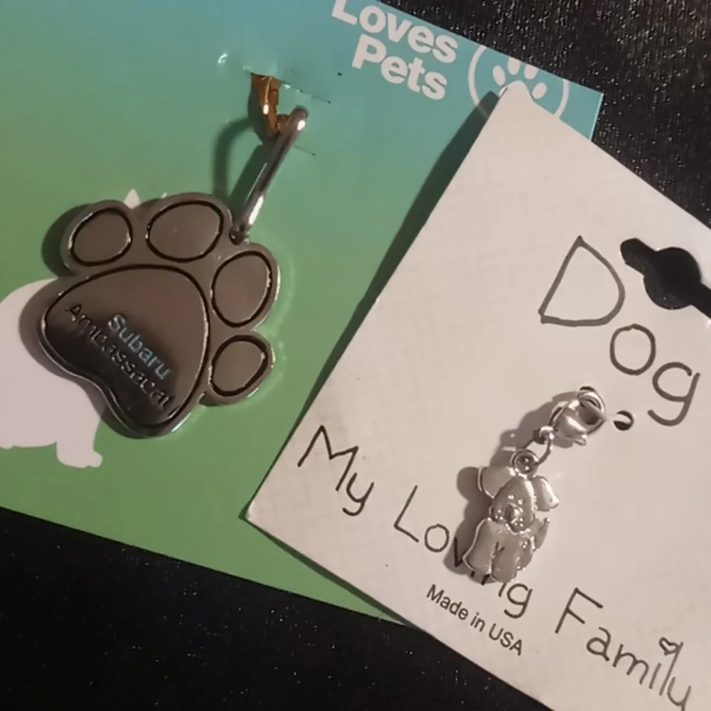 Silver Dog Tag Charm For Your Pet And Dog Puppy Bracket Charm For You.